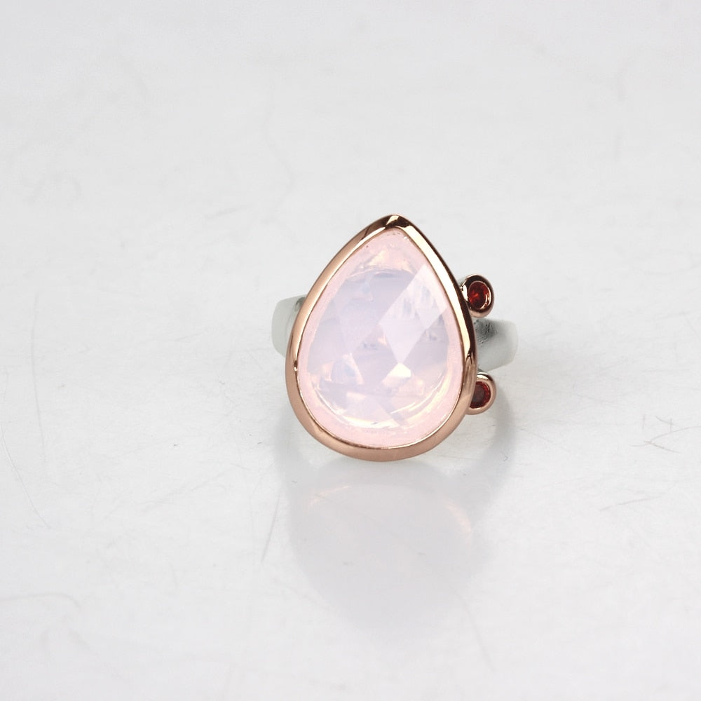 Pink Radiant Cut Zirconia Ring for Women