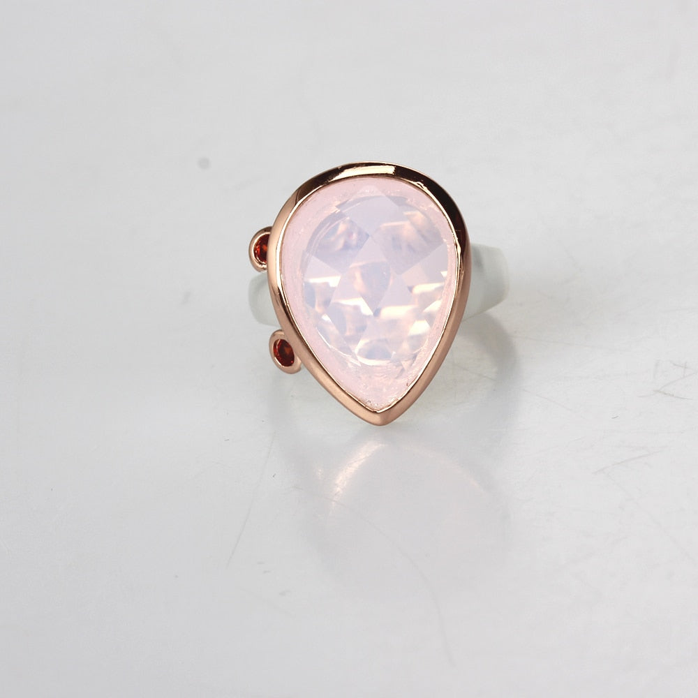 Pink Radiant Cut Zirconia Ring for Women