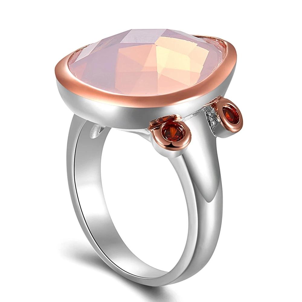 Pink Radiant Cut Zirconia Ring for Women