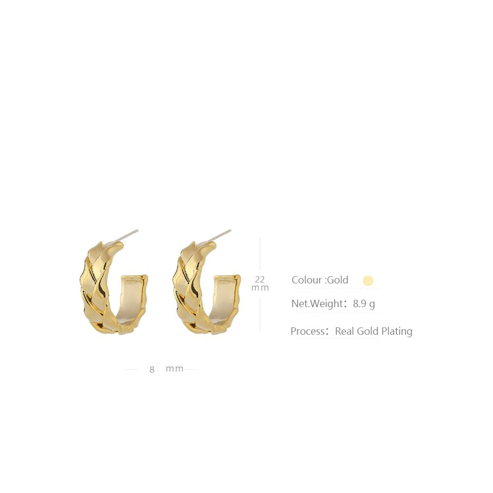 C Shape Stud Earrings for Women