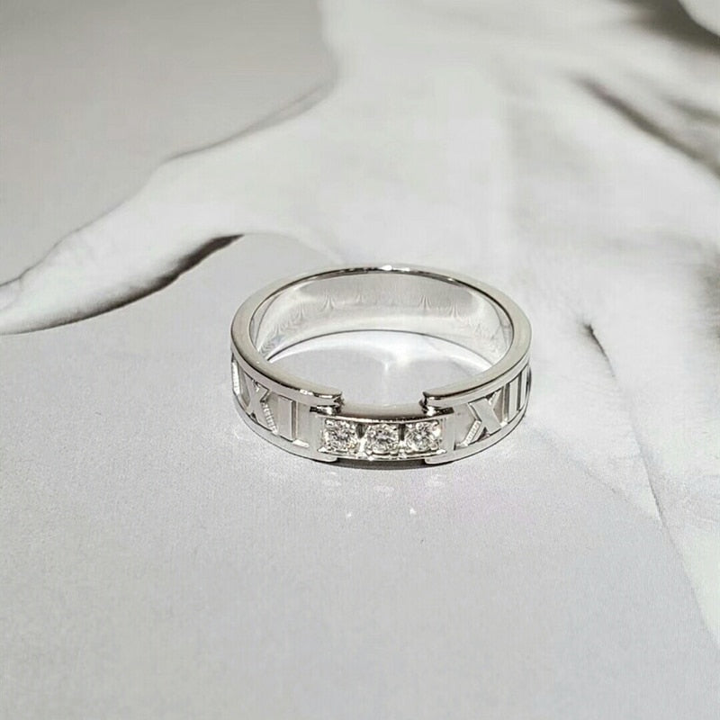 Sterling Silver Numerals Ring