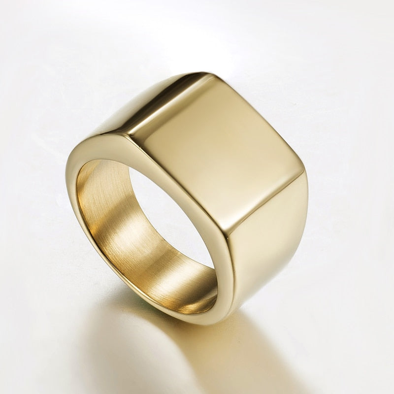 gold geometric Stainless steel rings for mens