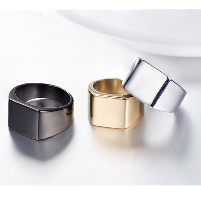 gold geometric Stainless steel rings for mens