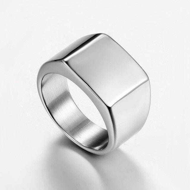 gold geometric Stainless steel rings for mens