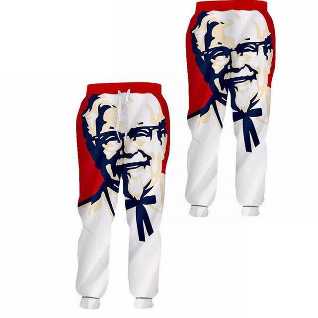 3d Kfc Old man Print Hoodies+Pants Set