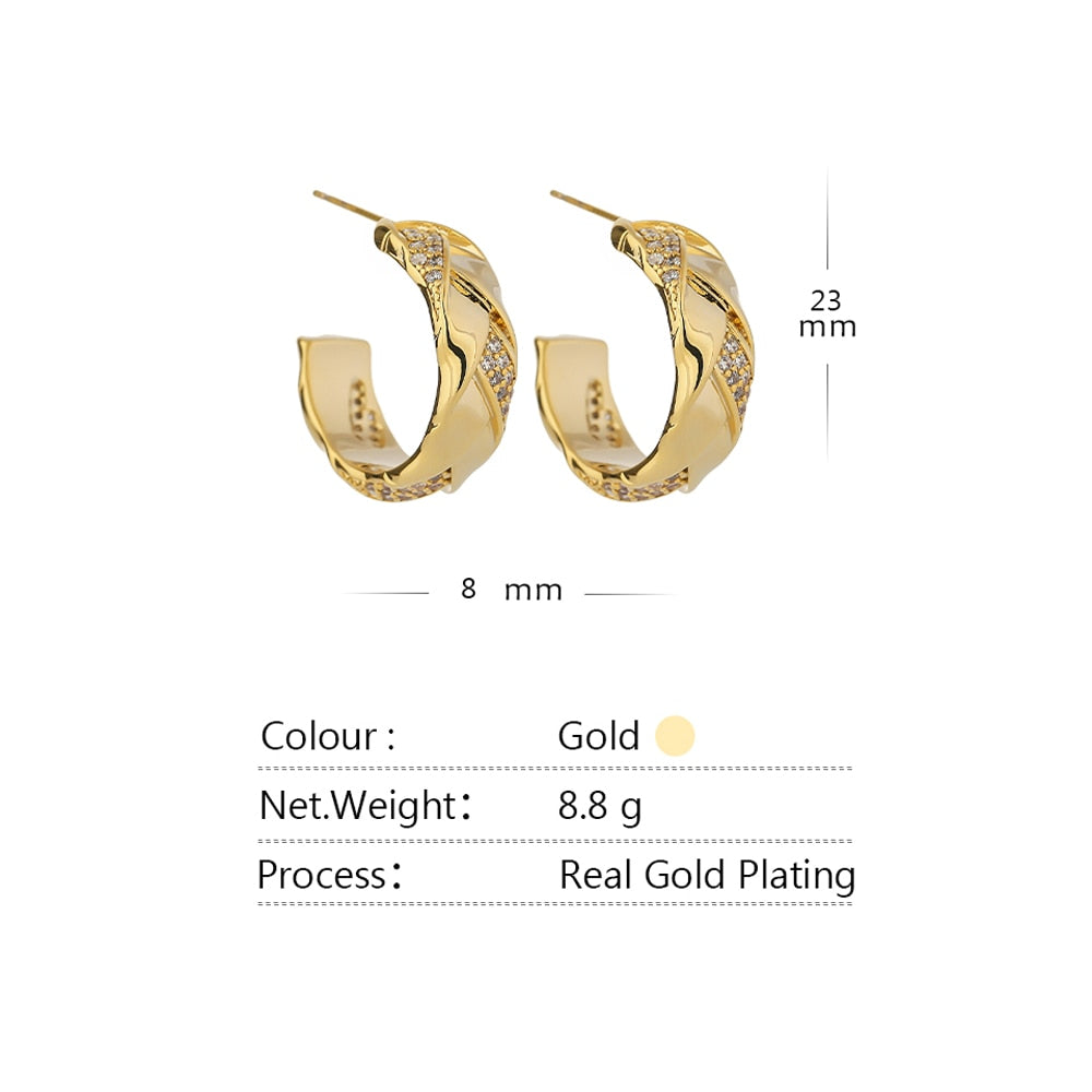 Golden Stud Earrings for Women