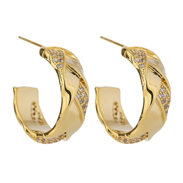 Golden Stud Earrings for Women