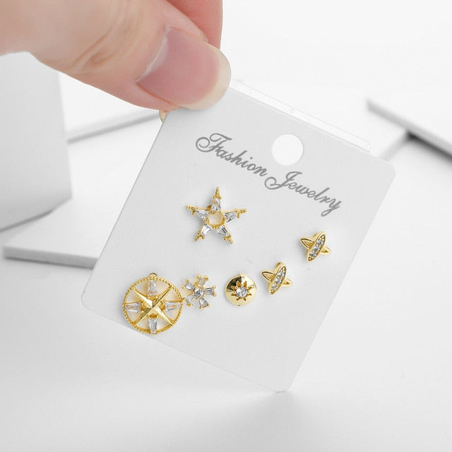 6 Pcs Star Sets Earrings