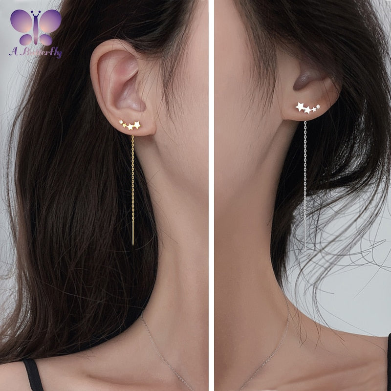 Star Ear Line Chain Earrings