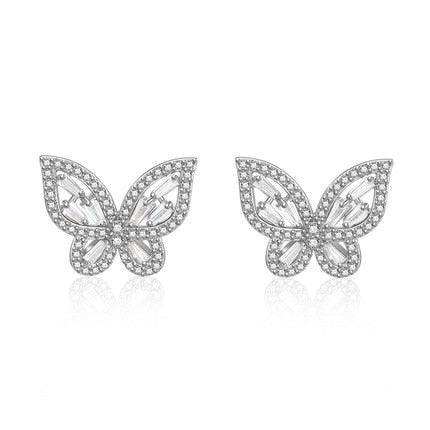 Cute Rhinestone Butterfly Earrings