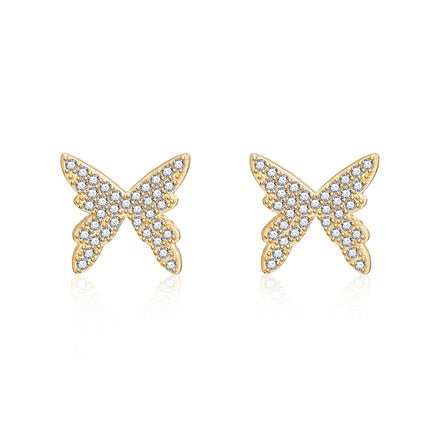 Cute Rhinestone Butterfly Earrings